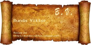 Bunda Viktor névjegykártya